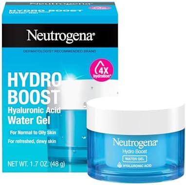 Neutrogena Hydro Boost Water Gel, 24 Hr Hydration for Normal/Oily Skin, Signature Fragrance, Face Moisturizer with Hyaluronic Acid, Skin Care for Juicy, Deeply Hydrated Skin, 1.7 oz