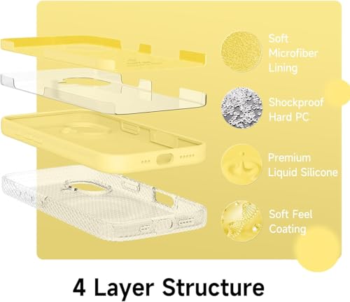 Image of Back Cover Compatible with iPhone 17 Case (6.3) Soft Touch Slim Liquid Silicone Full Protection Shock Proof Back Cover for iPhone 17 (SC Yellow)