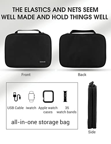 Wearlizer Watch Band Storage Case Hold 35 Straps Portable Organizer Bag Compatible with Apple Watch Band, Pin, Headset and Other Accessories - Image 3
