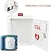 AED Wall Mounted Storage Cabinet, Outdoor Wall-Mounted AED Alarm Box with Transparent Window and Key, Flashing Alarm Light, Stainless Steel Handle, for Emergency at Home, Office and Public Place
