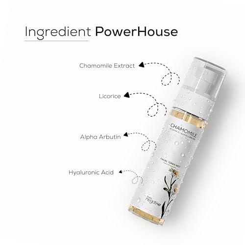 Image of FromNegative Chamomile Face Toner Mist for Soothing, Hydrating & Brightening Skin | With Gentle Vitamin C, Hyaluronic Acid & Licorice for Sensitive, Acne-Prone & Dull Skin | 100ml