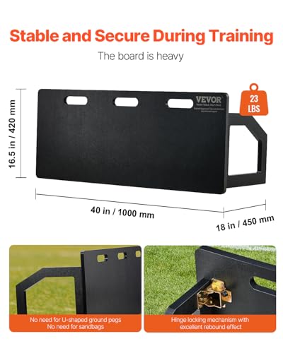 image for VEVOR Soccer Rebounder Board, 40 x 16 in Portable Training Wall with D