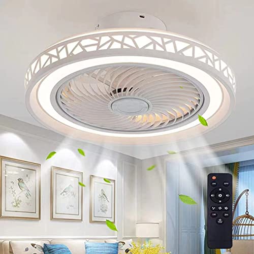 JUTIFAN Ceiling Fan with Lights Remote Control, 20" Modern Low Profile