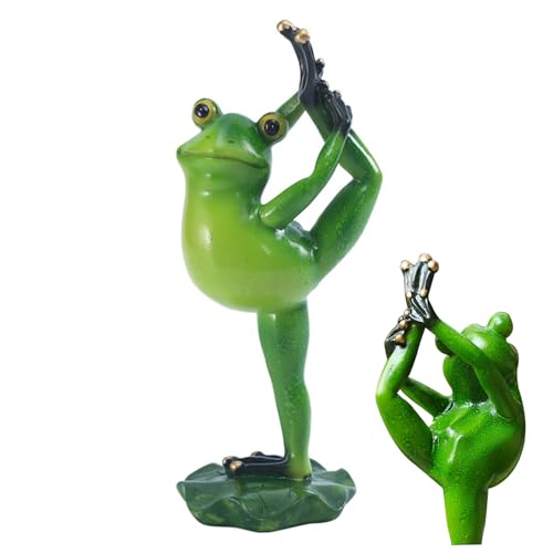 Froschfiguren Gartendekoration Yoga Froschtiere Outdoor Meditierende Frösche Statue für häusliche Zaunhocker Dekor 18,3 x 8 cm für Innenküche zu Hause
