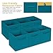 MaidMAX Cloth Storage Bins, Set of 6 Foldable Collapsible Fabric Cubes Organizers Basket with Dual Handles, Teal