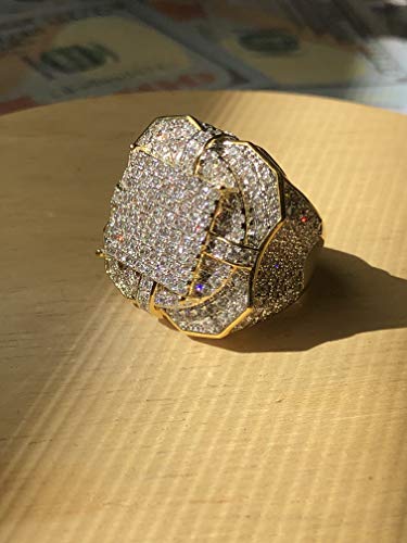 Shop-Igold 14K Gold Finish Cz Iced Out Big Pinky Ring For Men Hip Hop - Men's Cz Ring, Perfect Ring, Wedding Rings, Promise Ring, Cz Engagement Ring, Wedding Bands (9) #TOP1