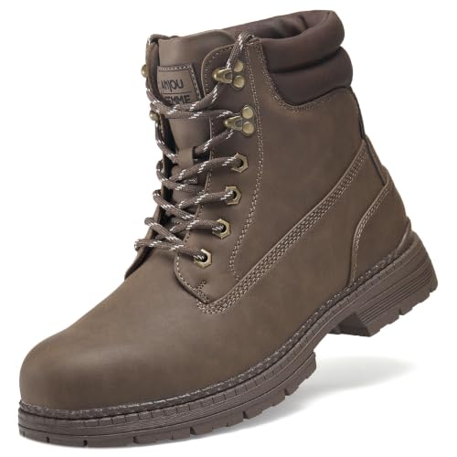 ANJOUFEMME Mens Hiking Boots Water-Resistant Comfortable Outdoor, Brown