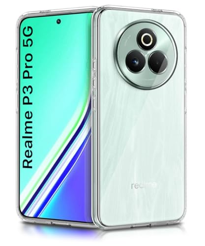 Image of WOW IMAGINE Transparent Back Cover Case for Realme P3 Pro 5G | Raised Bumps for Full Device & Camera Protection Shockproof TPU Silicone Back Case Mobile Cover - Transparent