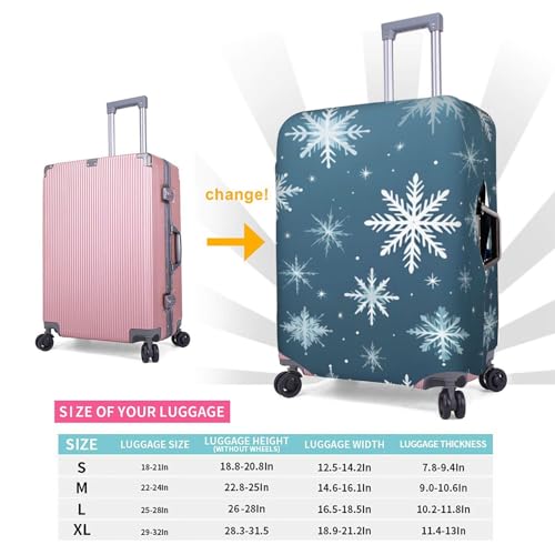 Snowflakes in Winter Luggage Cover Washable Suitcase Cover Anti-Scratch Luggage Protector Covers Elastic Suitcase Identify L fits 25-28 Inch Luggage2
