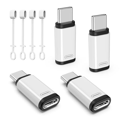 TiMOVO 4 Pack Lighting to USB C Adapter with 36W Fast Charging, White | Data Sync USB C Male to Lighting Female Adapter for iPhone 17/16/15 Pro/Pro Max/Plus, Galaxy S26/25, iPad, NOT for Audio/OTG