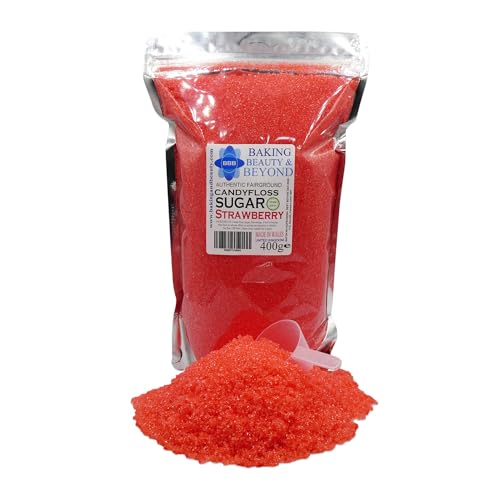 Baking Beauty and Beyond Premium Candy Floss Sugar 400g - Strawberry Flavour
