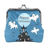 Es hat ein Hauptfach. LIANCHENYI Lonely Halloween Spooky Castle Münzgeldbörse Mini Geldbörse für Damen Mädchen Damen