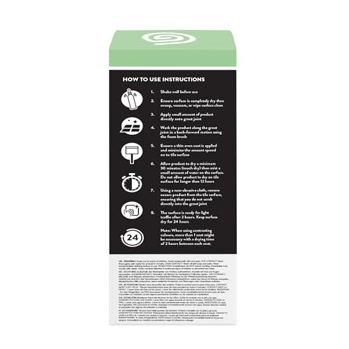 GLEAN Fugenfarbe & Versiegelung Beige | 340g | Erneuert & schützt Fliesenfugen | Mit Schaumstoffpinsel | Atmungsaktiv & fleckenresistent | Für Bad, Dusche & Küche