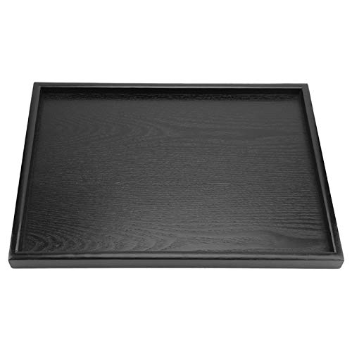 Deror Bandeja de té, Forma Rectangular Madera Maciza Té Café Bocadillos Comidas Bandeja de Servicio Plato Bandejas de… - Imagen 7