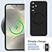 Slim Case for Samsung Galaxy S24 Plus 5G, [Camera Lens Protector][Mag-Safe] Thin Metal Matte Silicone Soft Rubber S24 Plus Phone Case, Magnetic Wireless Charging Cover for Samsung S24+ Plus (Black)