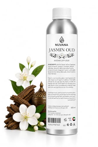 زيت عطري منزلي برائحة العود والياسمين من نوفانا اتيليه