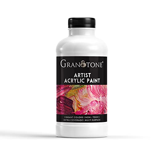 GRANOTONE Acrylic Colour | 500 ml (White) | Rich Pigment, Non-Cracking Art & DIY Paint | Suitable for Canvas, Wood, Leather, Earthenware, and Metal