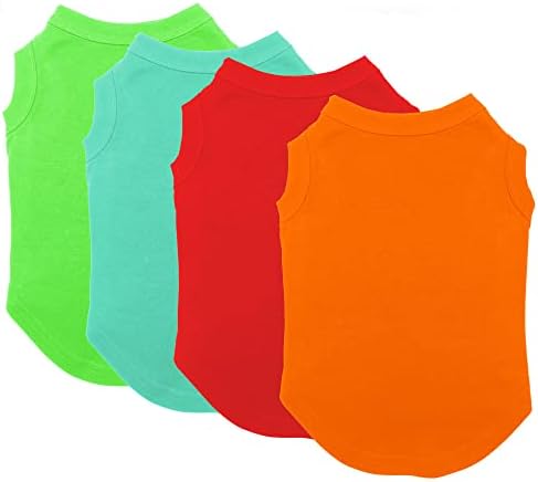 Dog Shirt Clothes, Chol&Vivi Dog Clothes T Shirt Apparel Soft And Thin, 4pcs Blank Shirts Clothes For Extra Small Medium Large Extra Large 2X-Large Size Dog Puppy, Shirts For Dogs, Large Size, Group 1