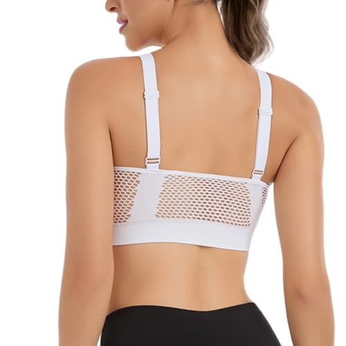 Breathable Anti-Sagging Sports Bras for Women No Underwire Soft Bra White - image 5