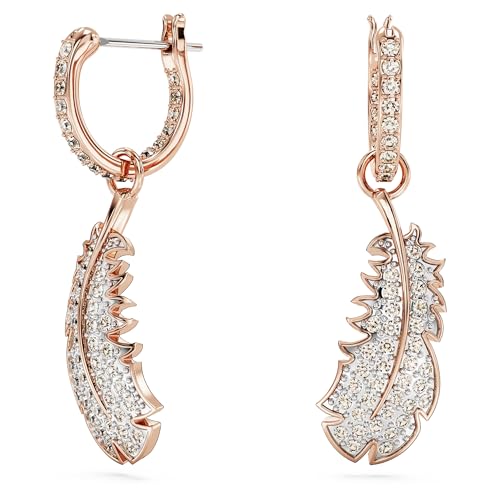 Swarovski Collection Nice : Bijou plume en cristal blanc et métal rhodié