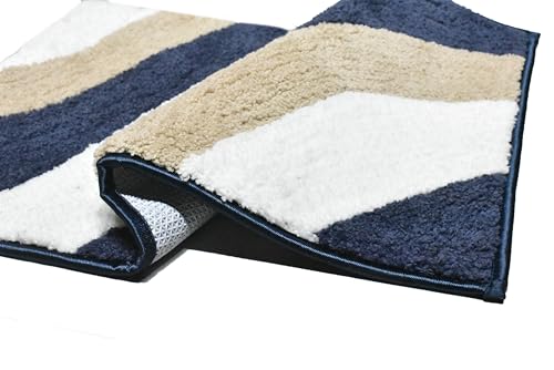 Image of Wave Super Soft Anti Skid (40x60 cm) Super Absorbent Mats Microfibre 2000 GSM Door Mats for Home /Bathroom /Bedroom /Kitchen /Floor Mat (Pack of 1) Pattren - Solid, Color - Multicolour