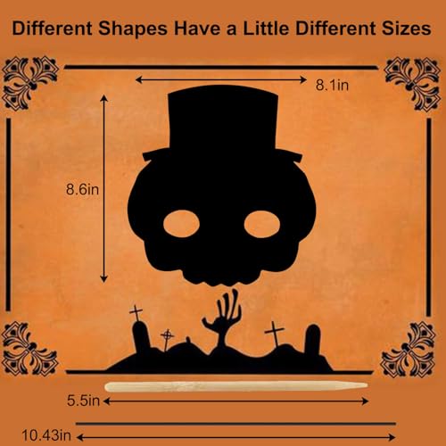 18 pcs Halloween Kratzbilder, Magische Bunte Regenbogen-Scratch-Papierkarte Scratch Crafts Kinder Set mit Bändern Kratzstift Scratch Art… – Ansicht 6