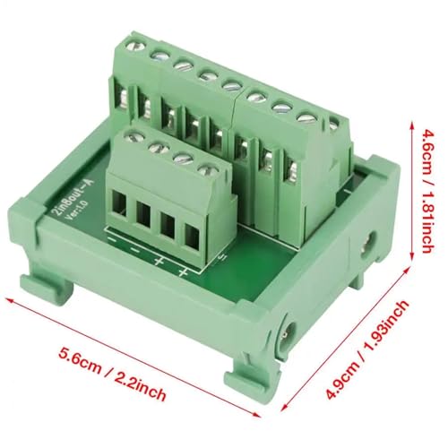 Module de montage en laiton sur rail DIN distributeur 2 en 8 sorties pour panneau électrique - 6