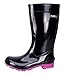 Produktbild Bockstiegel Gummistiefel in Übergrößen Hellgrün/Dunkelblau Luisa große Damenschuhe, Schwarz/Fuchsia, 38 EU