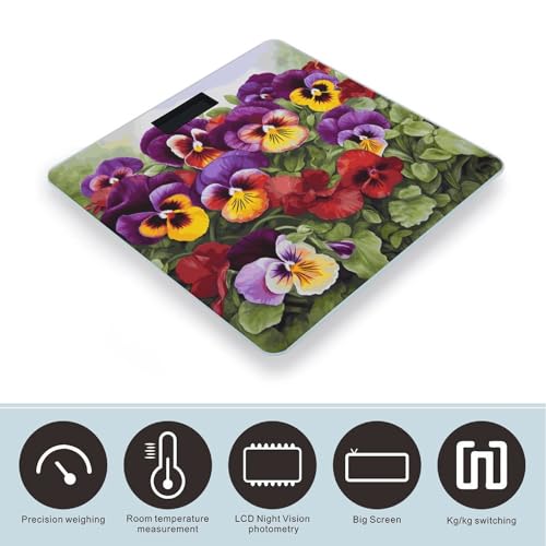 Báscula digital para baño con pantalla grande y vidrio templado miniatura 3