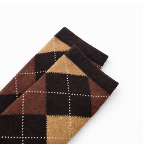 Image of Couver Women's Argyle Knee High Socks - Soft Acrylic Over the Calf Tube Style Socks for Casual Athletic - One Size