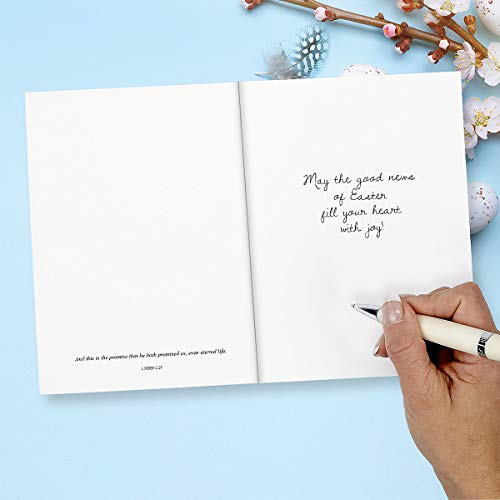 Easter Cross Religious Greeting Cards - Set Of 8 Large 5" X 7", Religious Easter Cards, Inspiring Bible Messages For Christians And Catholics, White Envelopes #TOP4