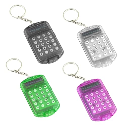 Yardenfun 3pcs Portable Key Ring Shaped Calculator Mini Electronic Calculator for Boy Girl and Students Compact for School and Office Use Random Colors