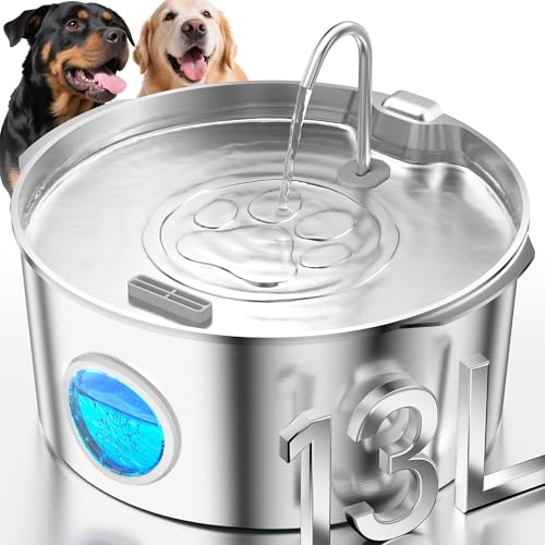 Large Stainless Steel Dog Water Fountain with Pump