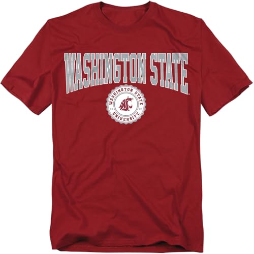 LOGOVISION Washington State University Collegiate Seal Unisex Adult T Shirt, Cardinal, Medium