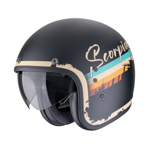 Scorpion Belfast Evo Adonis casque jet moto scooter noir mat beige taille L