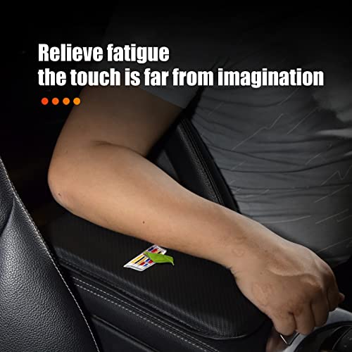 Yonwait Leather Center Console Cushion Pad, 11.4"X7.4" Waterproof Armrest Seat Box Cover Fit For Most Cars, Vehicles, Suvs, Comfort, Car Interior Protection Accessories (Carbon Fiber Black) #TOP6
