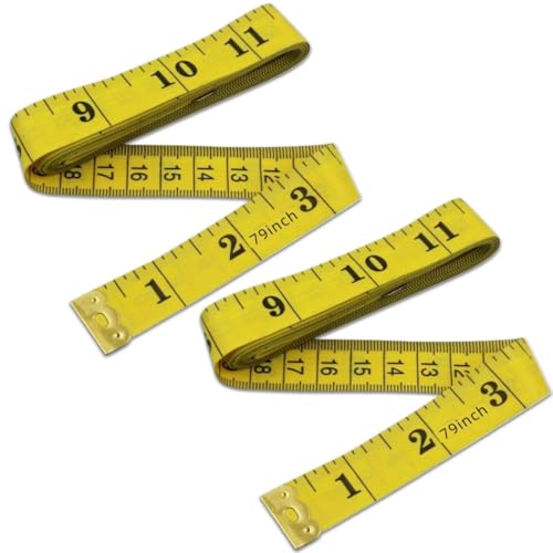 NJCXOLA 2 Pezzi 200CM Metro A Nastro per Il Corpo su Entrambi I Lati, Morbido Metro A Nastro per Sartoria, per Sartoria, Metro A Nastro Flessibile per Il Corpo, I Vestiti, Il Fitness, Il Cucito