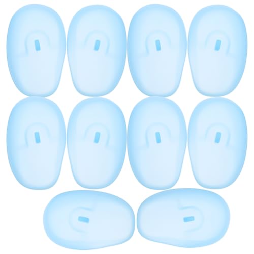 DECHOUS 6 Pairs Silicone Ear Covers Hairdressing Dye Coloring Earmuff Protectors Ear Caps Salon Hair Styling Tool For Hairdressing Shop And Home Use Sky-blue