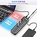 RSHTECH 10 Ports Powered USB 3.2/USB C Hub Splitter 60W with 3 x 10Gbps USB 3.2 Ports (2C + 1A),7 x USB 3.0 Ports (4C +3A), 3.3ft Cable and Individual Touch Switches for Laptop PC