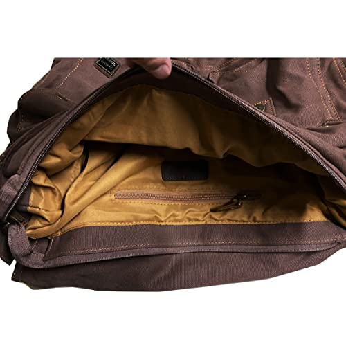 Berchirly Men Outdoor Travel Bags Canvas Messenger Crossbody Bag For 14.7Inch Laptop