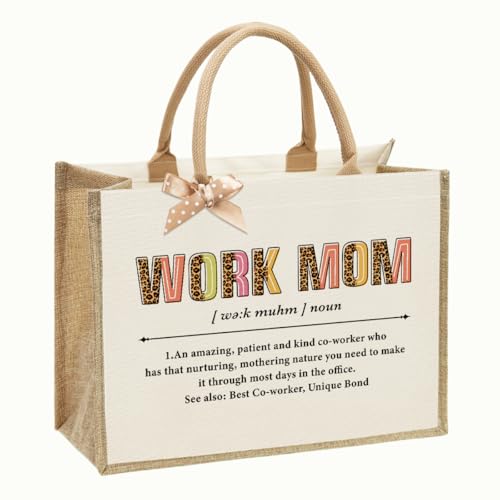 NBIAN Work Mom Leopard Print Shoulder Canvas Tote Bag with Inner Pocket