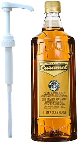 Starbucks Authentic Flavoring Syrup for Coffee and Tea with White Pump (Caramel), 33.8 Fl Oz (Pack of 1)