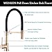 WENKEN Brushed Gold Kitchen Sink Faucet with Pull Down Spray, Solid Brass Kitchen Faucet, Gold and Black Kitchen Faucet