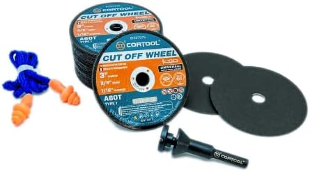 CORTOOL Cut Off Wheels 3-Inch, 27PCS Stainless Steel & Metal Cutting Wheels, 3” x 1/16” x 3/8” Cutting Discs with Mandrel for Die Grinder