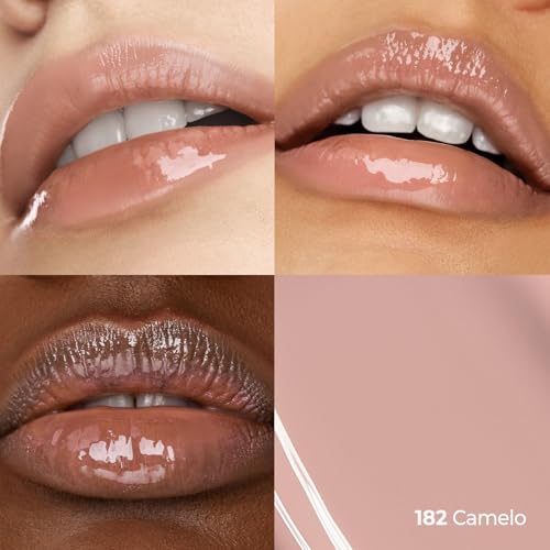 Image of Laka Fruity Glam Tint | Glowing Korean Lip Tint with Hydrating Lightweight Texture | Buildable Color, Non-Sticky High Shine Gloss | K-Beauty Korean Makeup | #182 Camelo, 0.15oz
