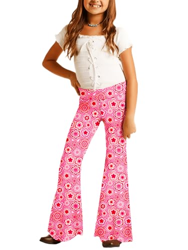 Image of Deerose Girls Halloween Hippie Bell Bottom Pants High Waist Flare Pants 5-14 Years