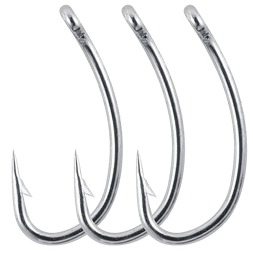 Dr.Fish 100 Pack Nyphm Fly Hooks Curved Shank Fly Tying Fishing Hook Short Shank Tying Flies Emergers Shrimp Nymph Caddis Pupa Freshwater Silver #12