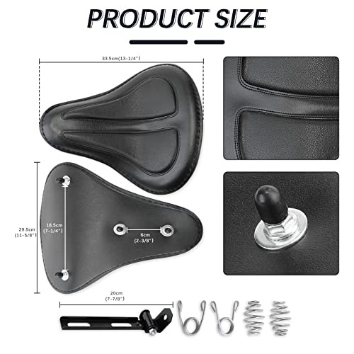 Dreamizer Sportster Solo Seat For Motorcycle - Spring Driver Seat Saddle Compatible With Iron 883 1200 Custom Chopper Bobber - Black Leather #TOP5