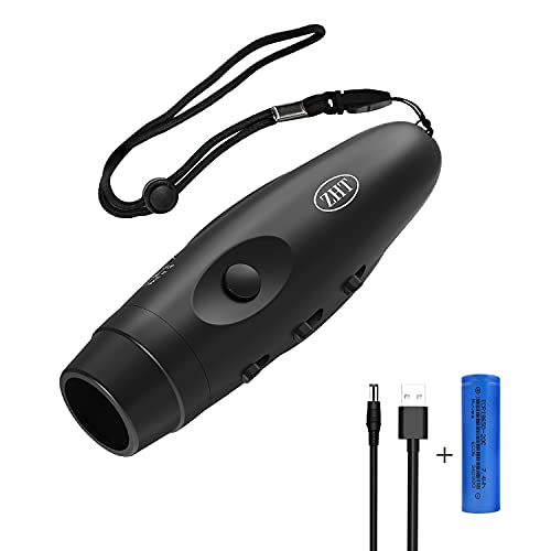 ZHT Electronic Whistle 3-Tones Rechargeable 2000mAh, Coaches Whistles Referee Whistle Battery Whistle Handheld Whistle for Sports Training Pets Training Flash Light Camping Whistle. (Black)