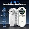 4-in-1 Natural Gas Leak Detector & Carbon Monoxide Detectors - Carbon Monoxide Detectors Plug in - Natural, Propane, Co & Gas Detector, Temperature & Humidity Detectors for Home, RV